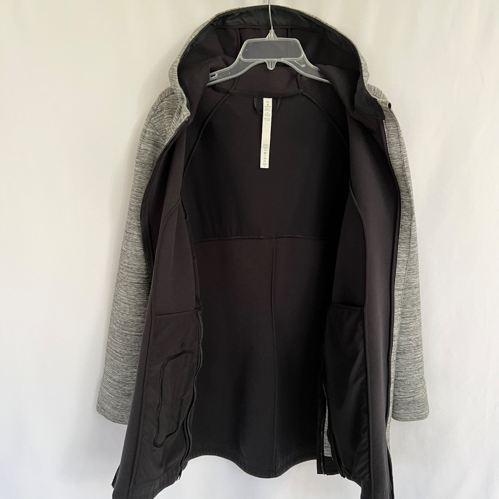 Lululemon Pick Your Path Hooded Jacket Gray Black Size 12 - Picture 9 of 16